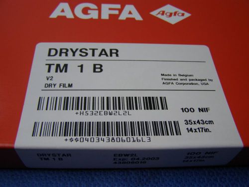 AGFA DRYSTAR Dry Film 14x17&#034; TM 1 B 100 Sheets in 1 Box