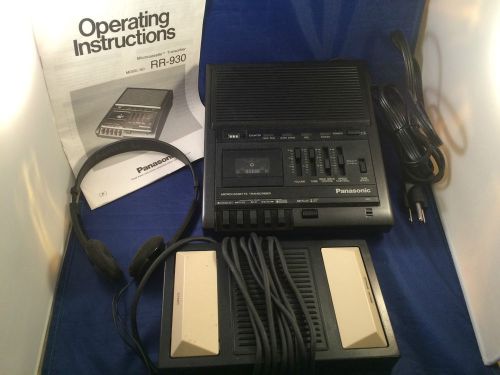 Panasonic RR-930 Microcassette Transcriber / Recorder with Foot Pedal + Manual
