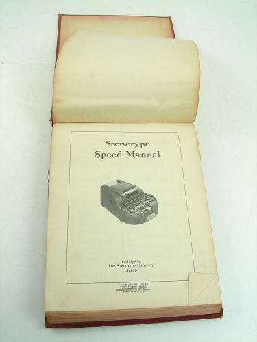 Vtg 1940 Stenotype Speed Manual Training Book Stenograph Stenographer Book
