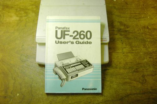 Panasonic Panafax UF-260 users guide Manual
