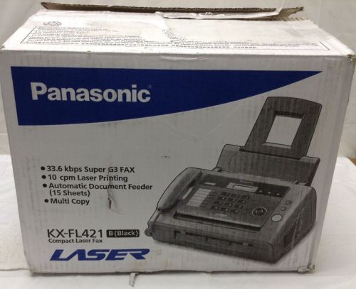 Panasonic kx-fl421 b/w laser monochrome laser fax copier kx-fl421 new + warranty for sale