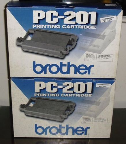 Lot of 2 Genuine Brother PC-201 Printing Cartridges