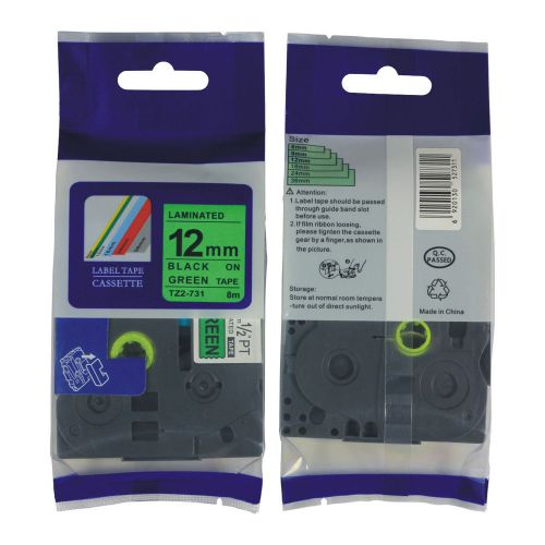 Nextpage Label Tape TZe-731  black on green 12mm*8m compatible for GL100, PT200
