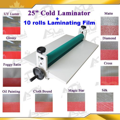 New 25.5&#034; laminator machine+10roll 10kindx36&#034;(1yard) cold laminating vinyl film for sale