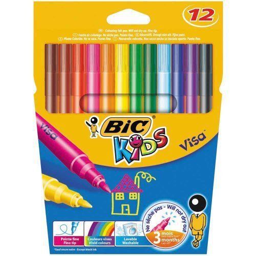 BiC Kids Visa Colouring Pens (Pack of 12)