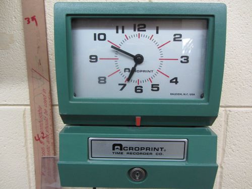 Acroprint Time Clock Model 150NR4 w/ Keys, Original Manual &amp; 500 Time Cards