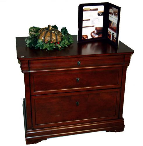 2 drawer mahogany wood lateral filing cabinet for sale