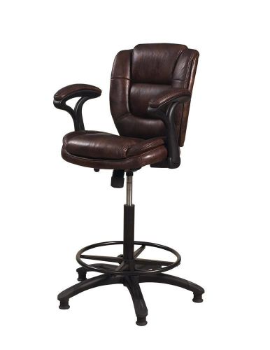 Upholstered adjustable back stool - brown vinyl [id 2236824] for sale