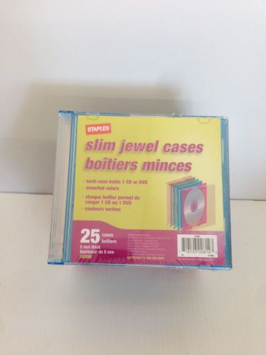 Slim Jewel CD Cases 25 Pack, Each Case W/ 1 Cd or DVD, 152304