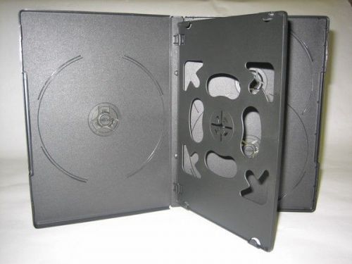 100 14mm multi-5 dvd case w/swing tray, overlapping hub, black,dh5blk, sale for sale