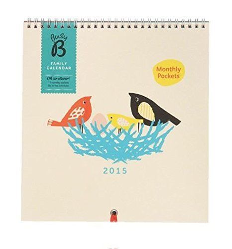 Busy B Family Calendar 2015 Organiser/Planner Columns For 5 people with Stickers