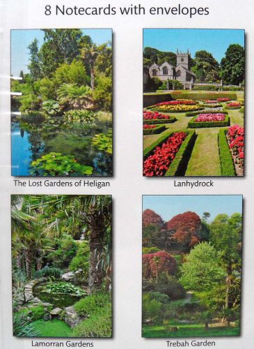Gardens of Cornwall Notecards - 8 in pack - Beautiful Images !!