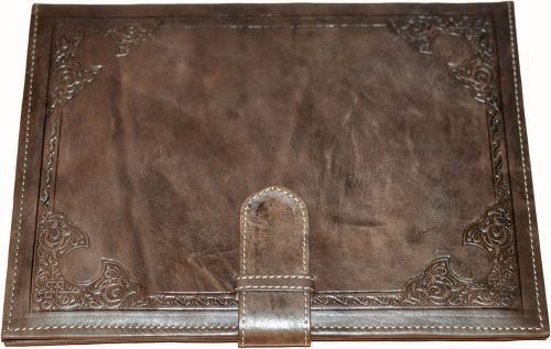 Moroccan genuine leather, Dark Brown Leather padfolio, great padfolio