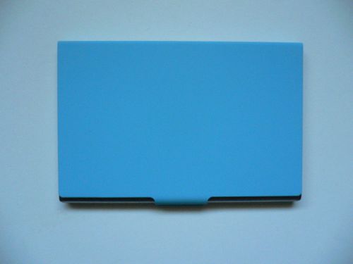 Blue Silvertone Stainless Steel Business Card Case~13 cards~Credit Card Holder