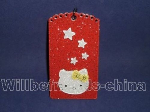 Hello kitty ic id bus pass room smart card holder case skin cover bag charm red for sale