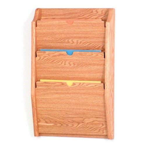 Wooden mallet three pocket hippaa compliant chart holder light oak for sale