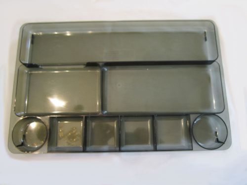 Drawer pencil organizer plastic tray, 9 compartment/ smoky black  / preowned for sale