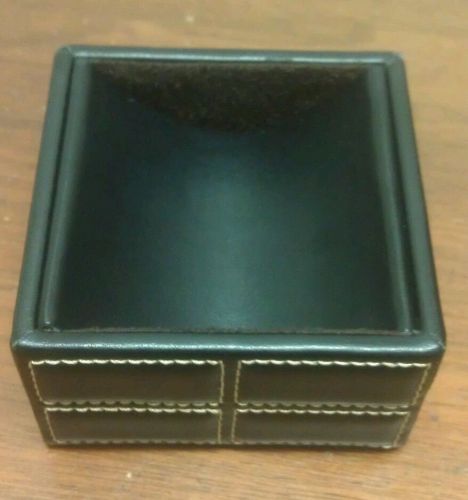 Mission Faux Leather Paper Clip Holder, Black (21515)