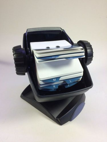Rolodex Jumbo File Swivel Base Rotary R48 Office Desktop Covered with Cards
