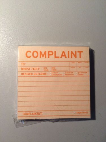 Complaint Sticky Notes - Office Humor, Adhesive Notes