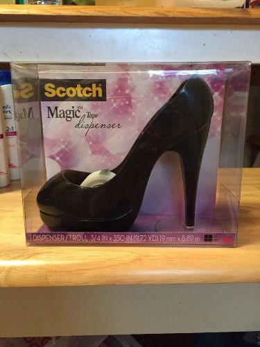 Scotch Stiletto Magic Tape Dispenser Black Stilleto High Heel Shoe (NEW)