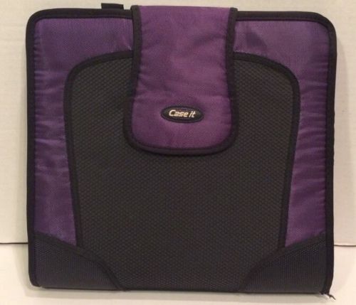 Purple Case-it Velcro Closure 2-Inch Ring Binder with Tab File *MINT*