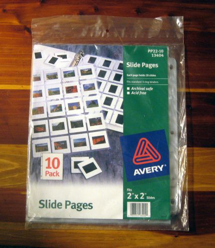 Avery Slide Pages 2&#034; x 2&#034; - 2 10 Packs of 20 (Holds 400 slides total)