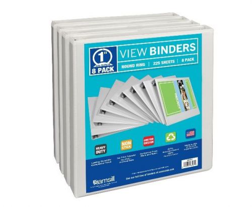 Samsill presentation binder, round ring, 1&#034;, 8 pack  new for sale