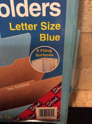 Smead Classifiation Folders Letter size Blue 2/5 cut tabs 5 Folders
