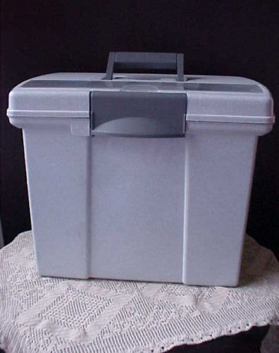 Newell Office Products File Keeper Box Gray Top Storage Hideway Handle Letter SZ