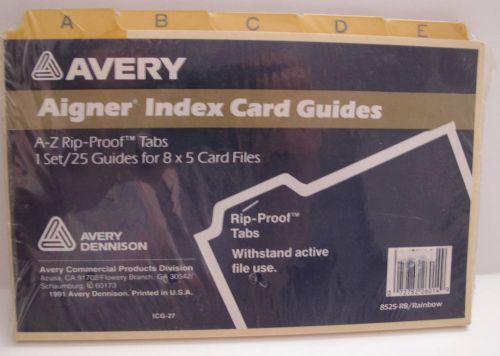 Laminated Tab Index Card Guides 8 x 5, A-Z Vintage