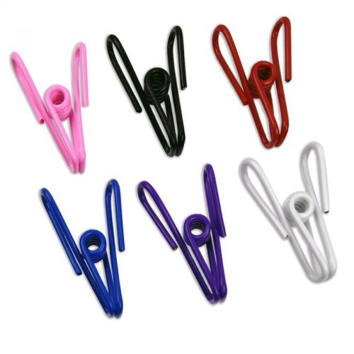 25pc 2&#034; steel wire clips pvc-coated - 6 bright colors - clotheslines for sale
