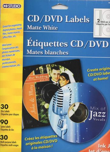 CD/DVD Labels Matte White x30 and Spines, plus extras - Sample Printer Labels