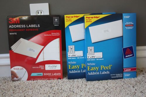 Lot of 2 Avery Laser Address Labels, 1 3M laser address labels 9000 labels total
