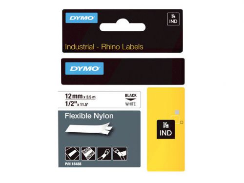 DYMO - Flexible nylon tape - black on white - Roll (0.5 in x 11.5 ft) 1 ro 18488