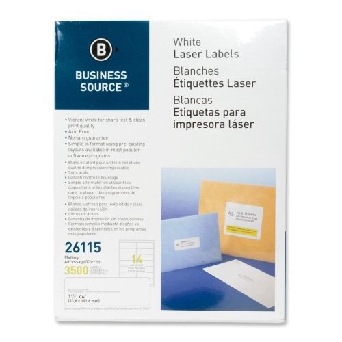 LOT OF 3 Business Source Mailing Laser Label -1.33&#034;Wx 4&#034; L - 3500/Pk - White