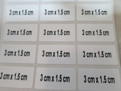 144 Glossy White Personalized 3 x 1.5 cm Waterproof Name Stickers Customize Labe