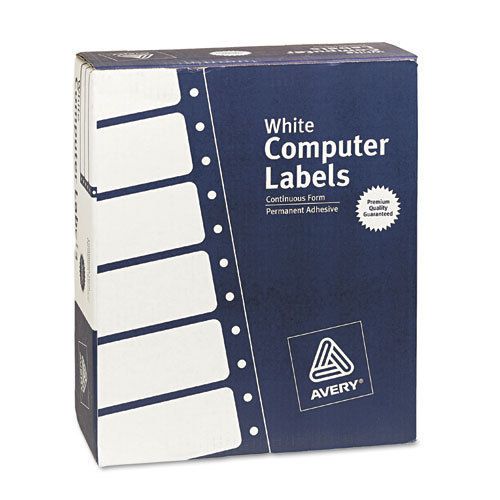 Dot matrix printer address labels, 3 across, 1-7/16 x 4, white, 15000/box for sale
