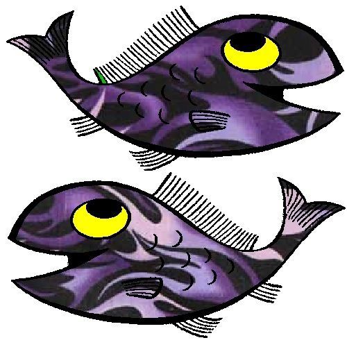 30 Custom Purple Camo Fish Personalized Address Labels