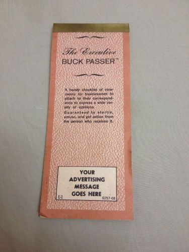 The Executive Buck Passer