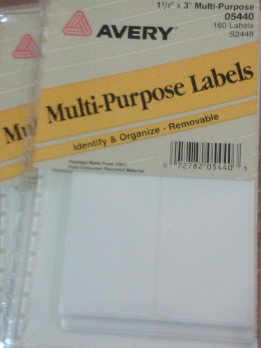 AVERY Multi-Purpose White Labels 1 1/2&#034; x 3&#034;. Quantity 160
