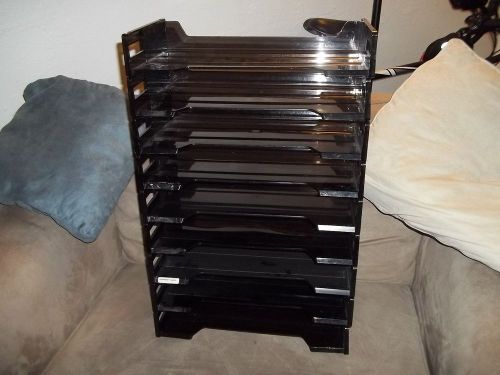 9 Eldon legal stackable side load tray D-220014 Black plastic file sorting