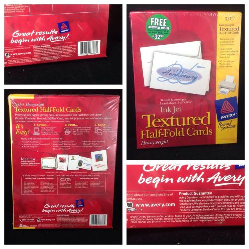 Avery Heavyweight Ink Jet Textured Half Fold Cards DesignPro Software Included