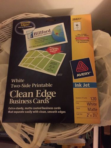 Clean-Edge Printable Ink Jet Business Cards by Avery #28877 (120 cards)