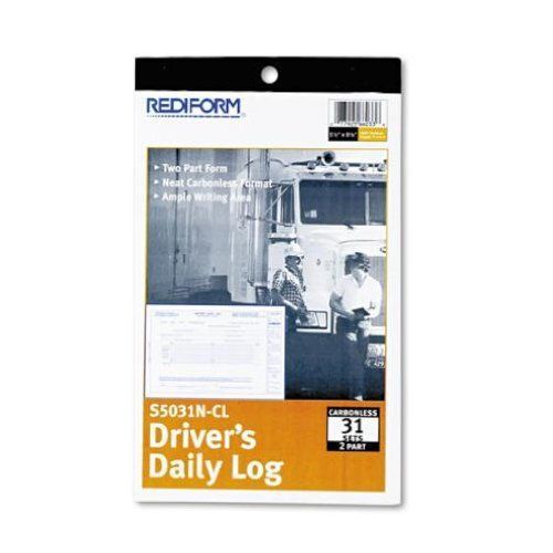 Rediform Driver&#039;s Daily Log Book, Carbonless, 5.375 x 8.75 Inches, 31 Duplicates