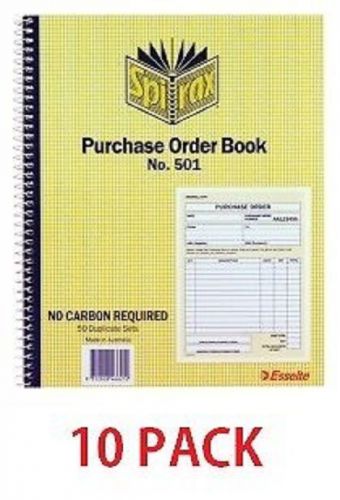 PURCHASE ORDER BOOK SPIRAX 501CARBON LESS 250X200 **10PACK* * (85533)