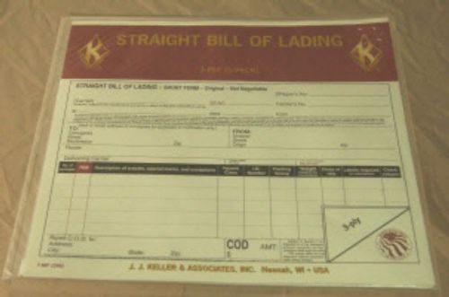 12 JJ Keller 3ply Straight Bill Lading 5 pack 009120