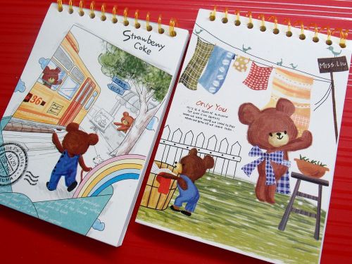 2PCS Bears A7 Mini Booklet Notebook Diary Memo Message Scratch Pad D-2 FREE SHIP