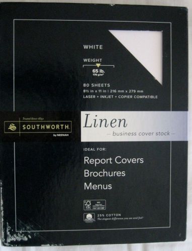 New Southworth Linen Business Stock Paper 65 lb White Acid-Lignin Free 80 Sheets