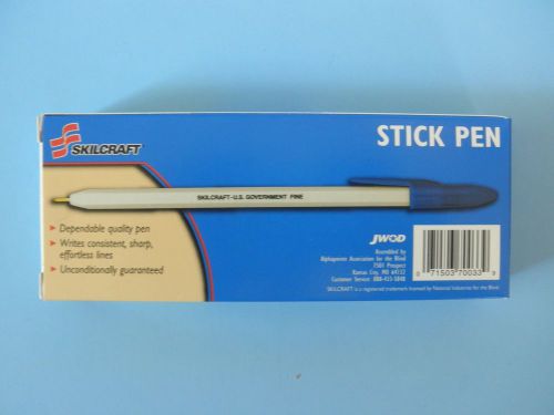 Lot of 360 skilcraft blue fine point plastic stick pens, free shipping for sale